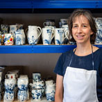 Mia Sarosi at work in her studio 2019